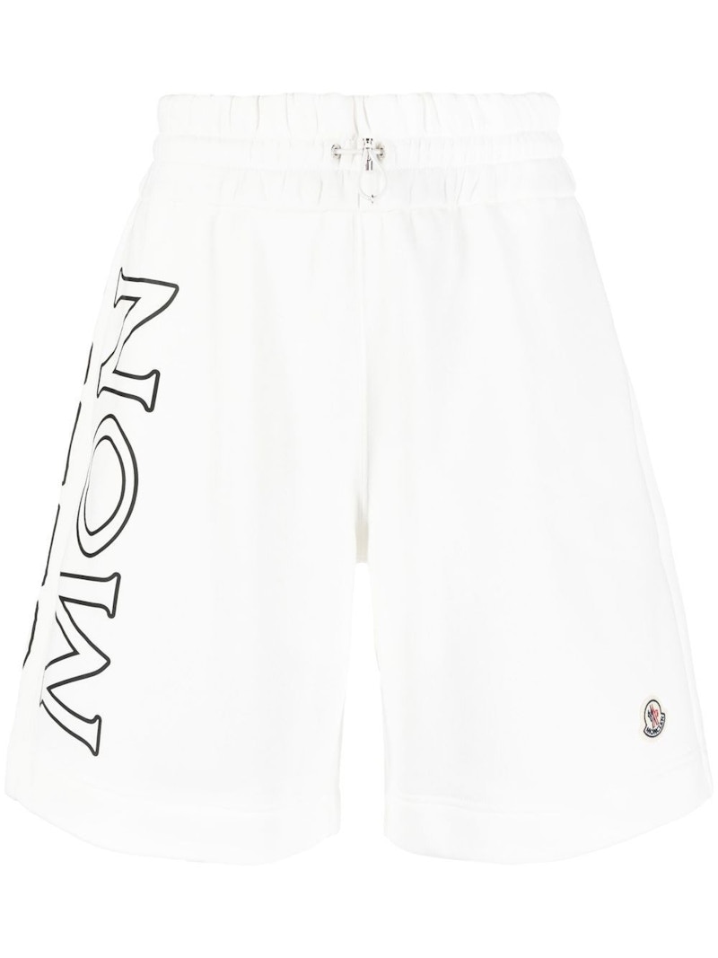 Moncler Logo Print Toggle Shorts White