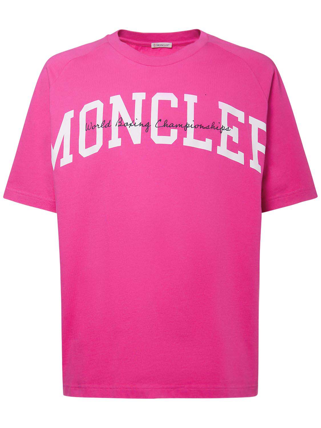 Moncler Logo T-Shirt Pink
