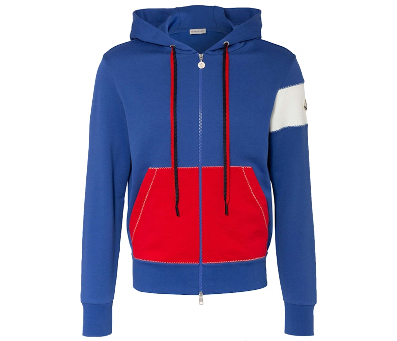 Moncler red blue store white jacket