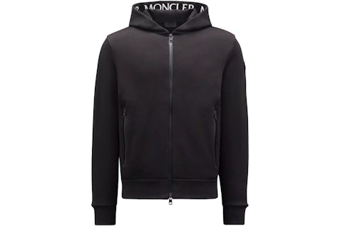 Moncler Logo Zip-Up Hoodie Black Men's FW22 US