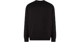Moncler Man Cotton Embroidered Logo Sweatshirt Black