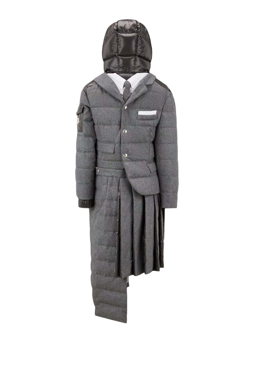 Pre-owned Moncler Maya 70 By Thom Browne Coat Light Grey