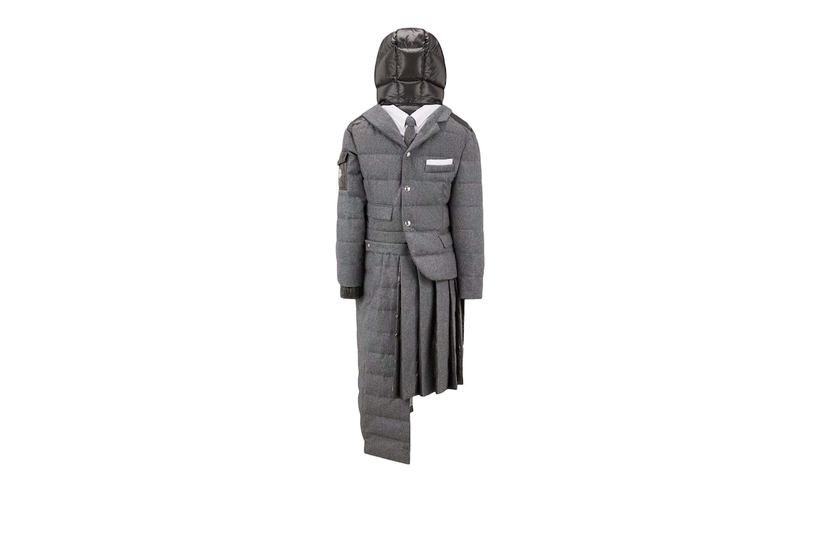 Pre-owned Moncler Maya 70 By Thom Browne Coat Light Grey