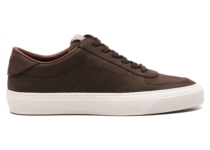 Pre-owned Moncler Men's  Monaco Low Top Sneakers In Brown/white In Multi