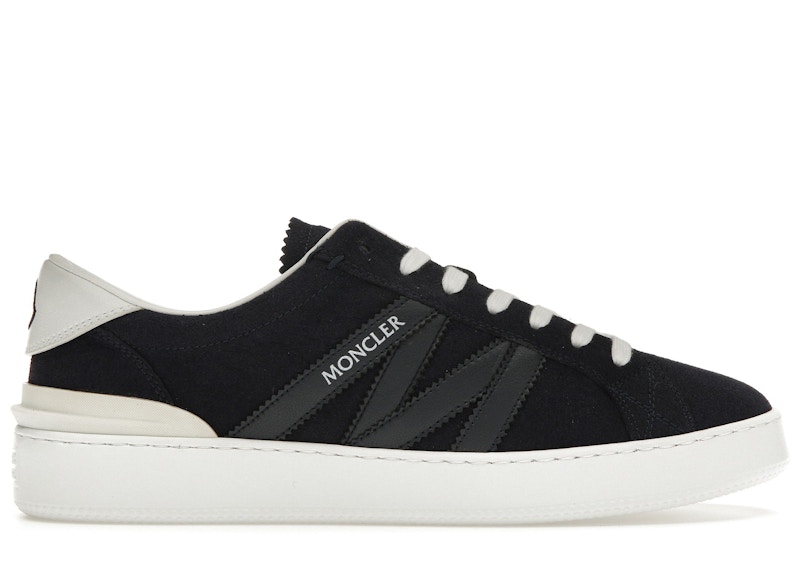 Pre-owned Moncler Men's  Monaco Low Top Sneakers In Navy Blue/white In Multi
