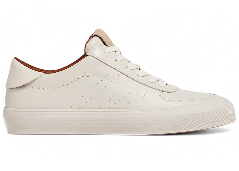 Pre-owned Moncler Monclub Leather White (women's) Sneakers In Ivory