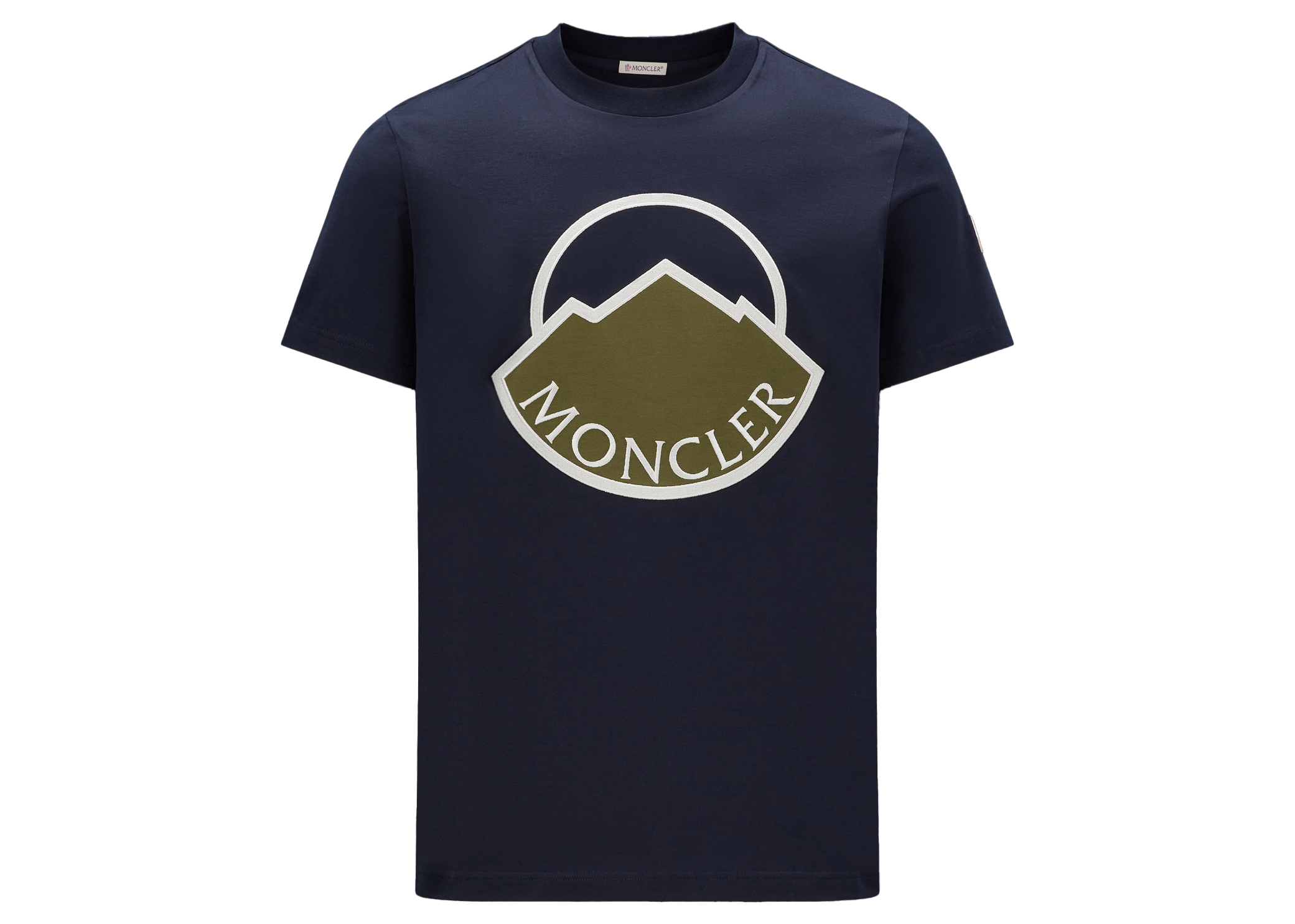 Moncler Mountain Logo T-shirt Navy Blue - SS23 - GB