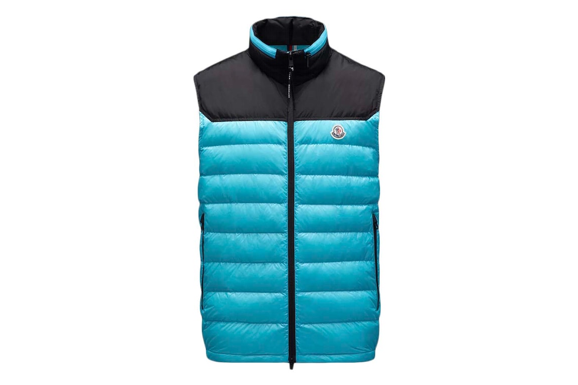 Pre-owned Moncler Ortac Down Vest Turquoise