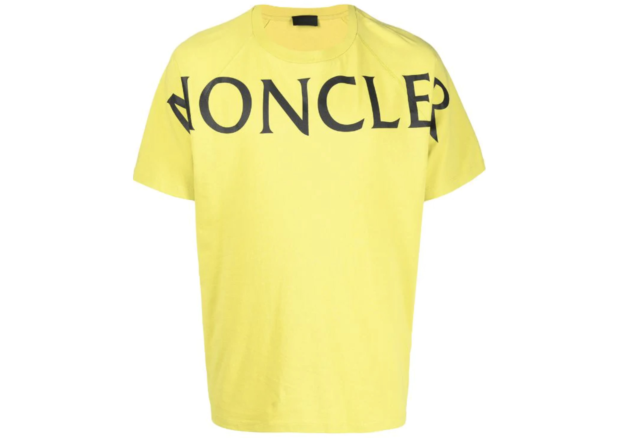Moncler Oversize Logo Print T-shirt Yellow - SS21 メンズ - JP