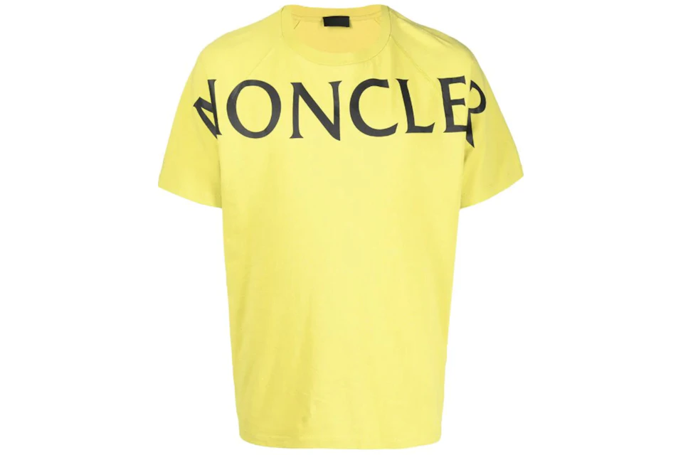 Moncler Oversize Logo Print T-shirt Yellow