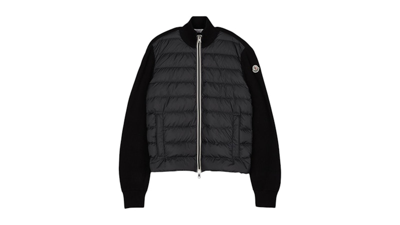 Moncler Padding Zip Up Cardigan Black