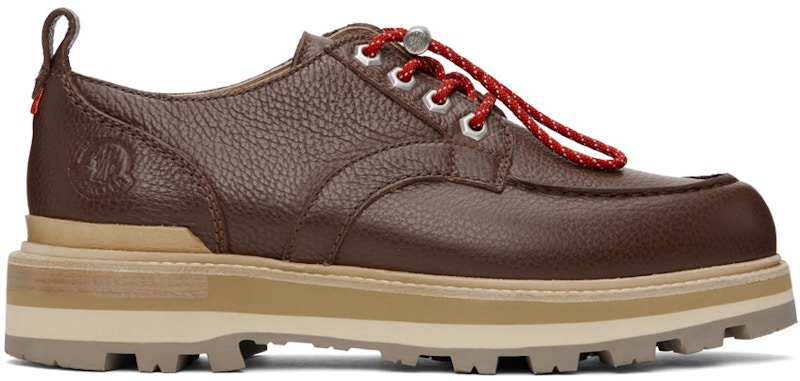 Pre-owned Moncler Men's Peka City Derby Sneakers Sneakers In Brown