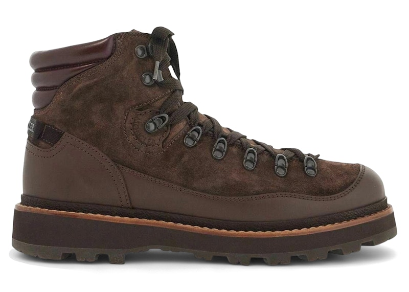 Pre-owned Moncler Men's Peka Hiking Boot Suede Sneakers In Brown