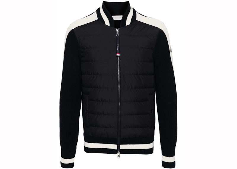 Pre-owned Moncler Men's  Quiltedpanel Cotton Jacket In Blue/white In Multi