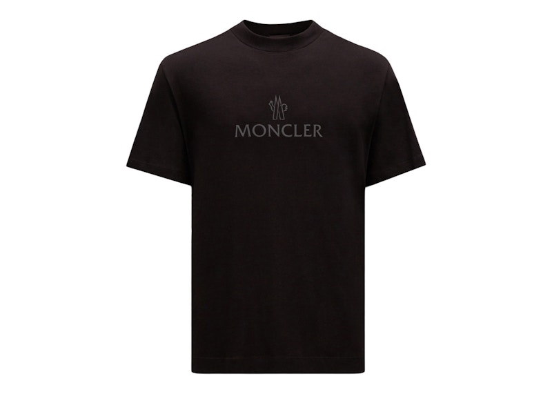 Moncler Reflective Logo Print T-Shirt Black/Dark Grey 男装- CN