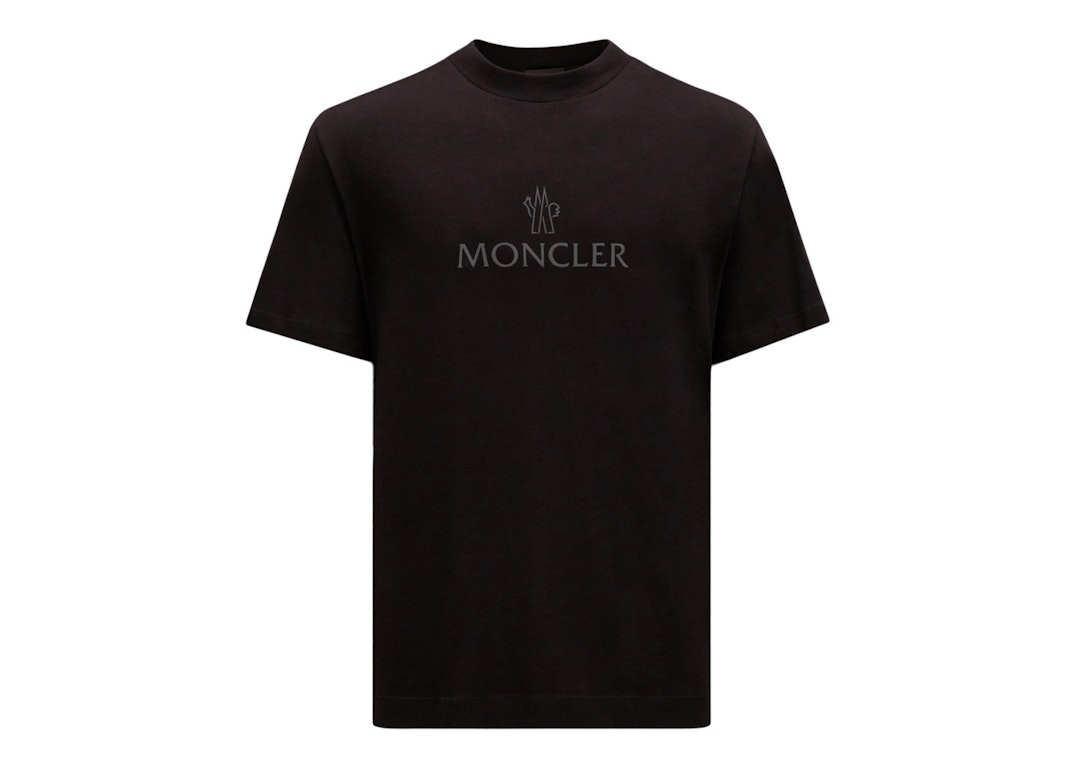 Pre-owned Moncler Reflective Logo Print T-shirt Black/dark Grey