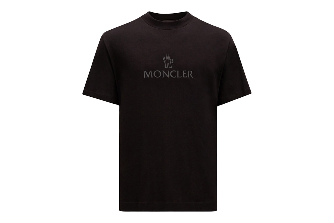 Pre-owned Moncler Reflective Logo Print T-shirt Black/dark Grey
