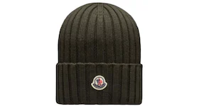 Moncler Ribbed Knit Beanie Army Green