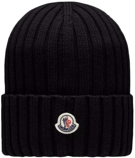 Moncler Women's Logo Beanie Hat in Black | End Clothing
