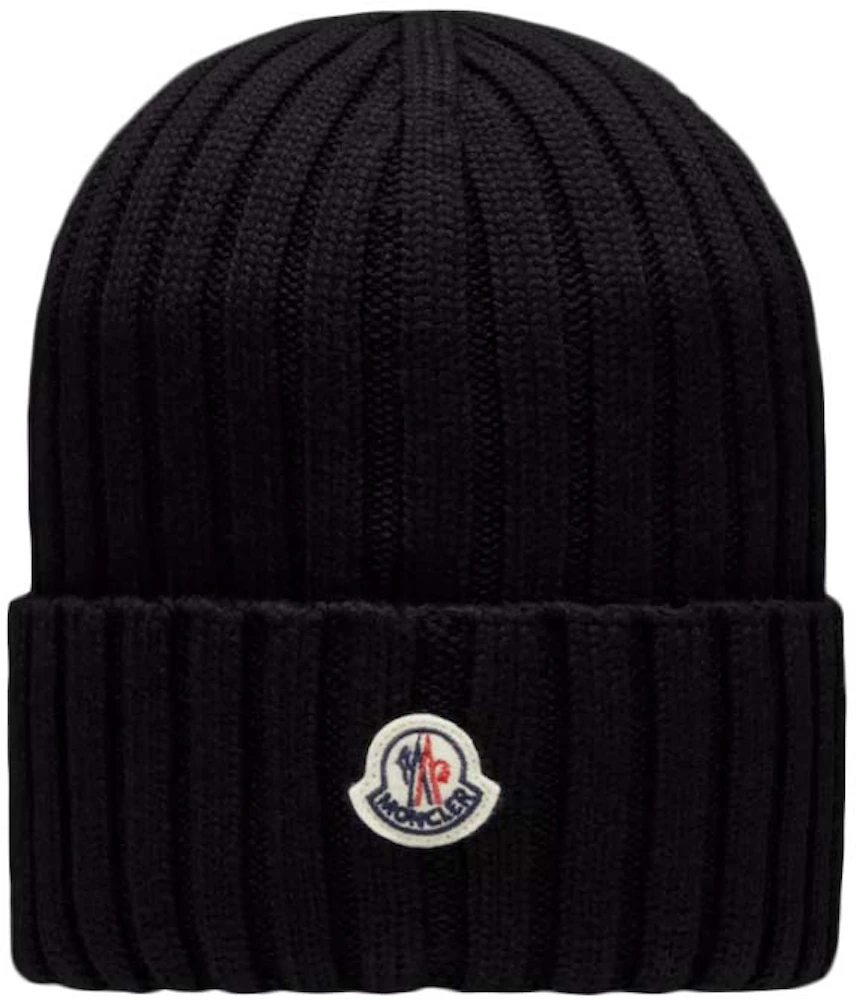 Moncler Ribbed Knit Beanie Black - FW22 - US