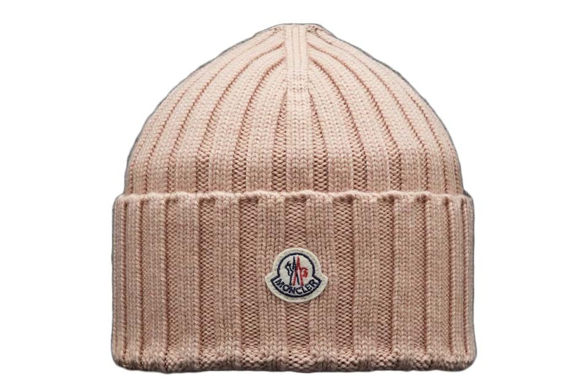 Pre-owned Moncler Ribbed Knit Beanie Light Pink
