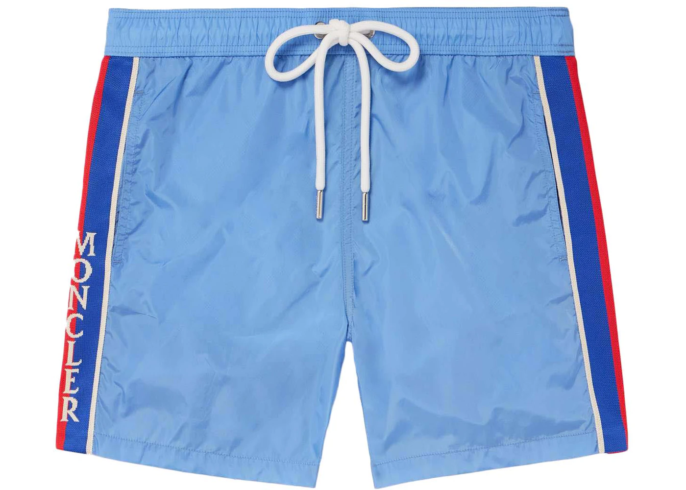 Moncler Slim Fit Striped Swimshort Blue Herren - DE