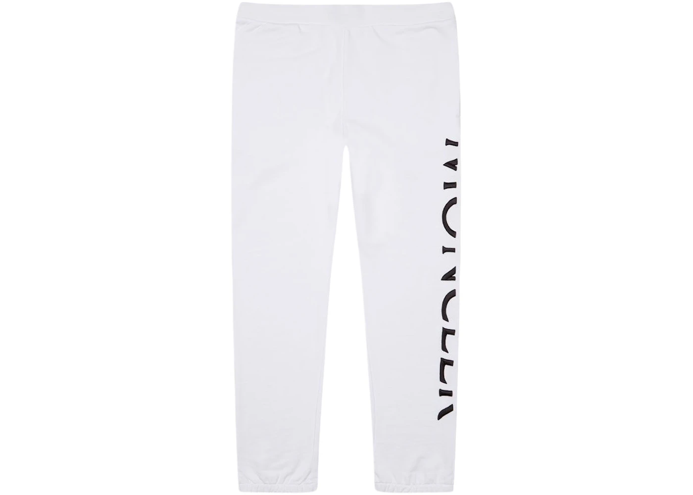Moncler Split Embroidered Logo Sweatpants White Men's - US