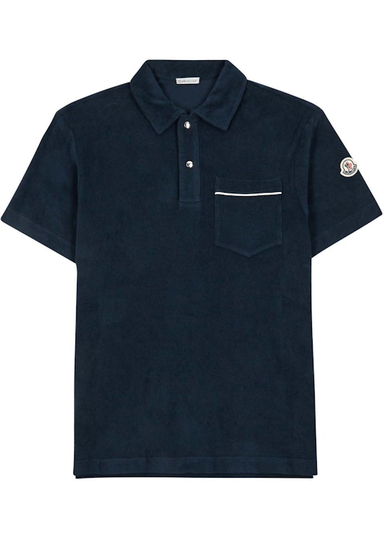 Pre-owned Moncler Terry Polo Shirt Navy