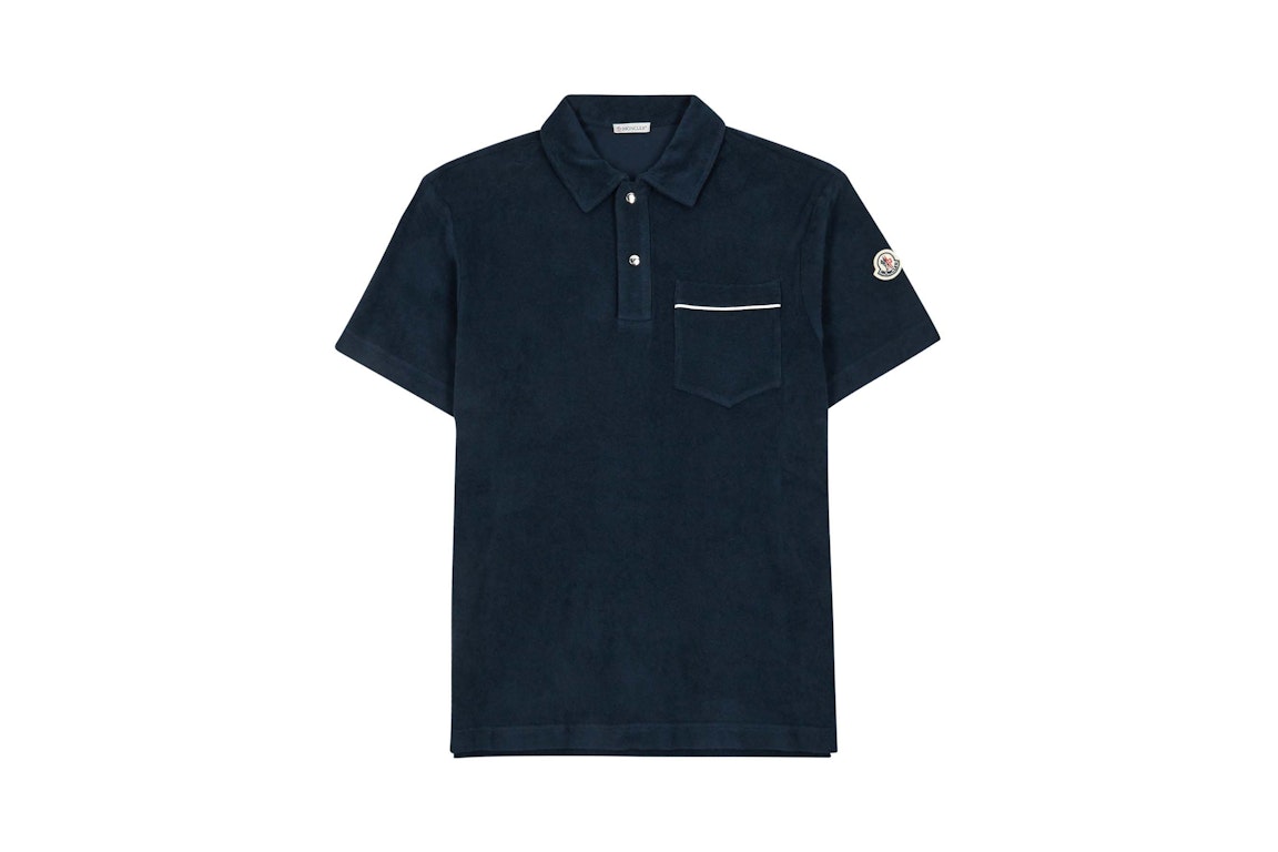 Pre-owned Moncler Terry Polo Shirt Navy