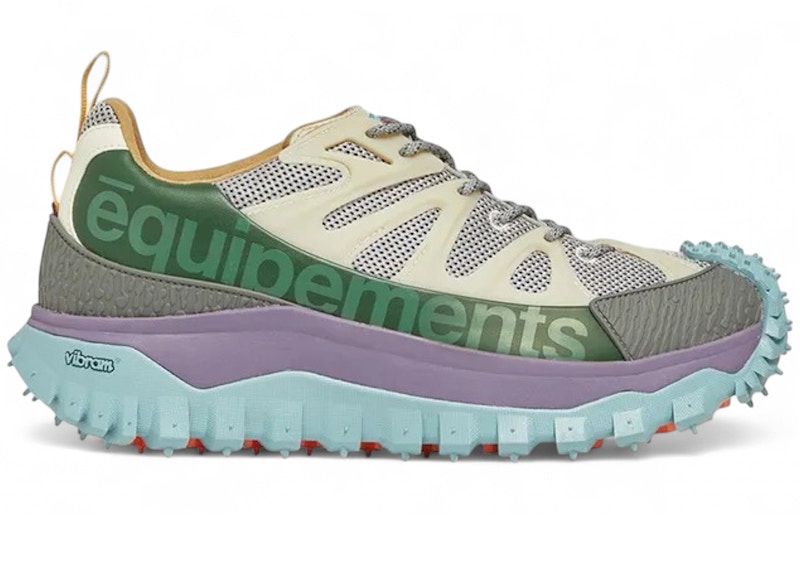 Pre-owned Moncler Men's Trailgrip Amoeba Salehe Bembury Green Lilac Blue Sneakers In Multi