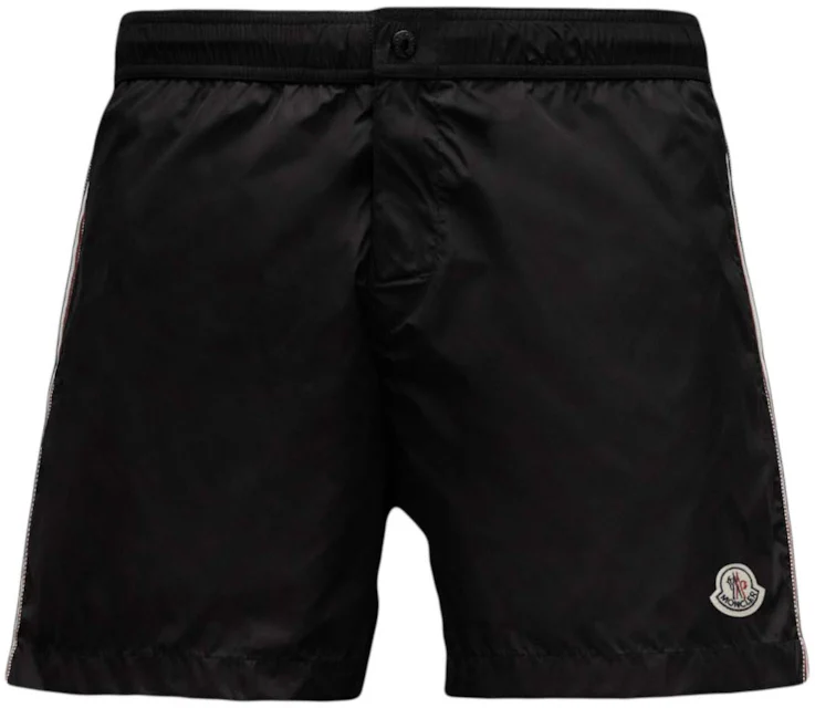 Moncler Tricolor Side Bands Nylon Swim Shorts Black - SS22 Men's - US