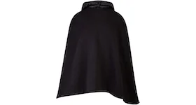 Moncler Woman Cotton Poncho with Nylon Hood Jacket Black
