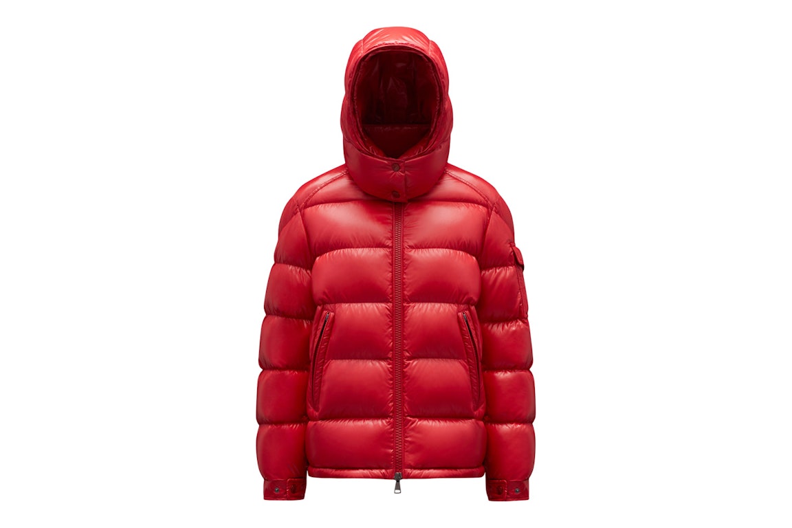 Pre-owned Moncler Women's Maire Short Down Jacket Glossy Ruby Red