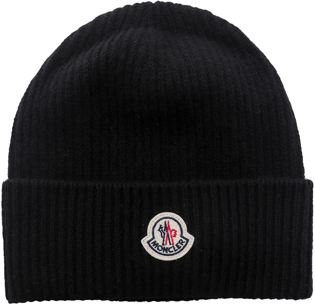 Moncler Wool Cashmere Hat Black in Virgin Wool/Cashmere - US