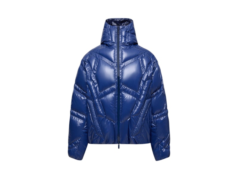 Pre-owned Moncler Men's X A$ap Rocky Bahianinha Hooded Short Down Jacket In Bright Blue
