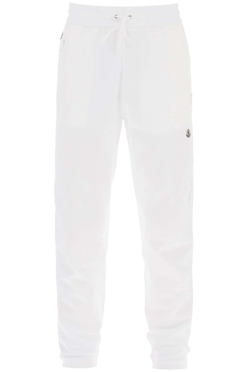 Pre-owned Moncler X Fragment Hiroshi Fujiwara Jersey Jogging Pants In White