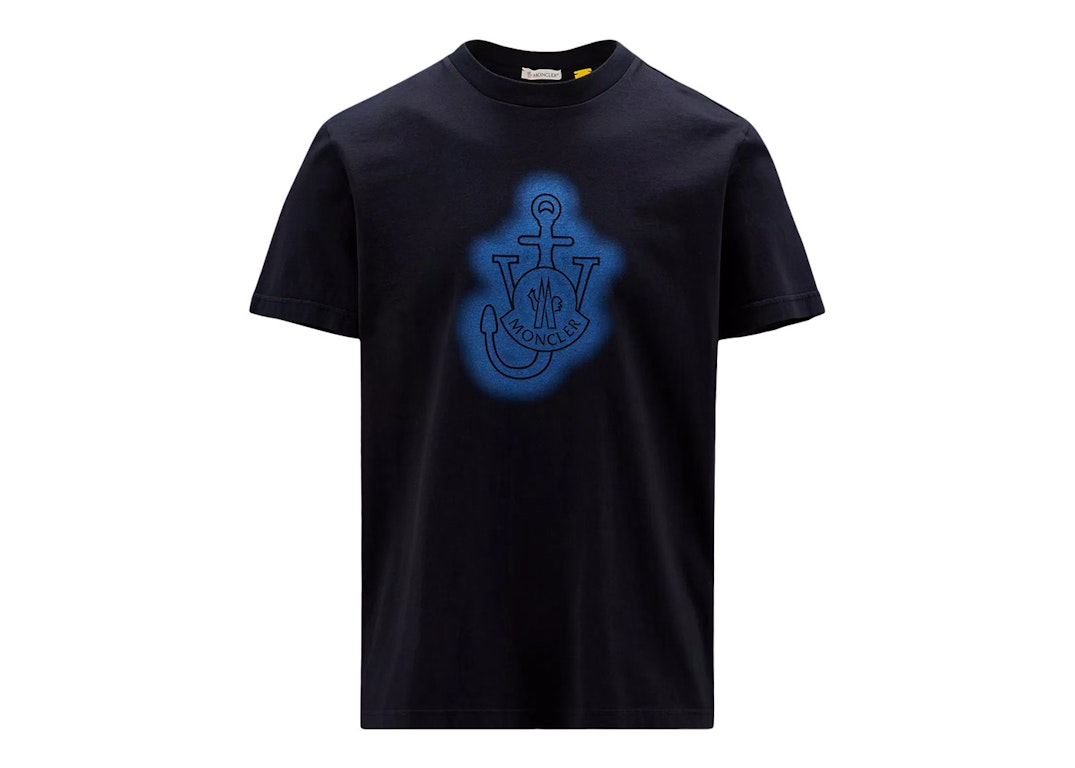 Pre-owned Moncler X Jw Anderson Logo T-shirt Navy Blue