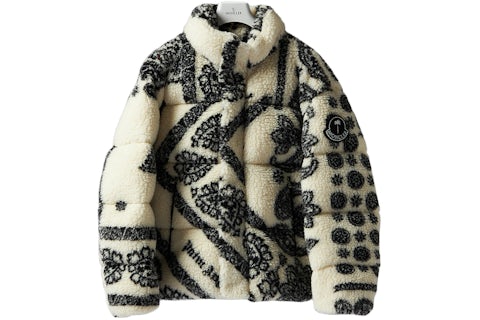 Moncler x Palm Angels Baden Paisley Fleece Jacket White Black