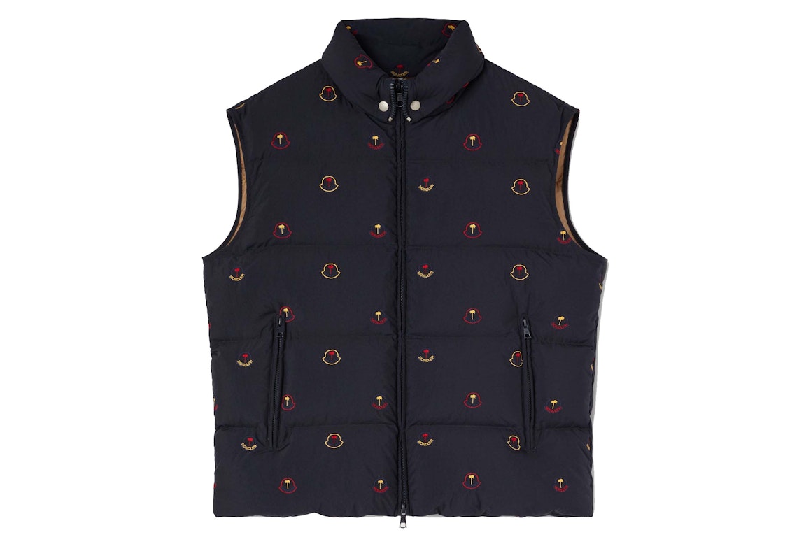 Pre-owned Moncler X Palm Angels Genius Vest Navy Blue/red