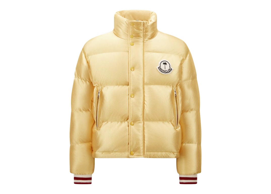 Pre-owned Moncler X Palm Angels Keon Short Down Jacket Golden Yellow