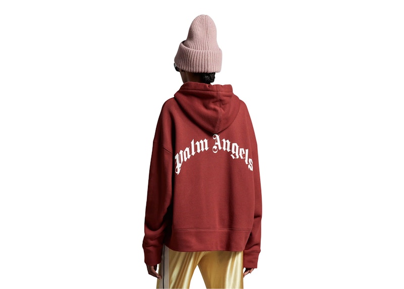 Moncler x Palm Angels Logo Hoodie Burgundy