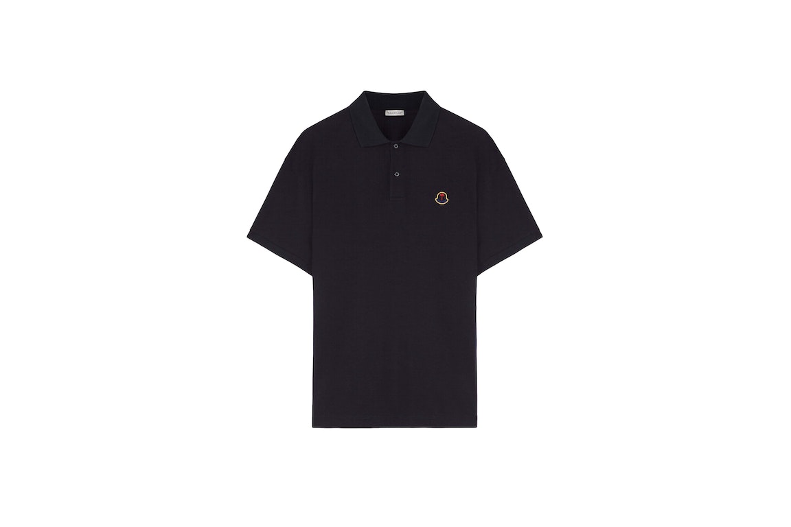 Pre-owned Moncler X Palm Angels Logo Polo Shirt Navy Blue