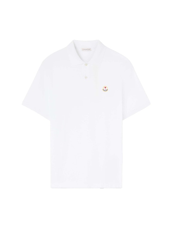 Pre-owned Moncler X Palm Angels Logo Polo Shirt Optical White
