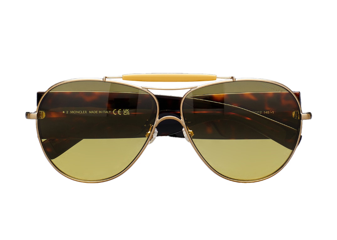 Pre-owned Moncler X Palm Angels Metal Sunglasses Shiny Brass/shiny Mustard Yellow