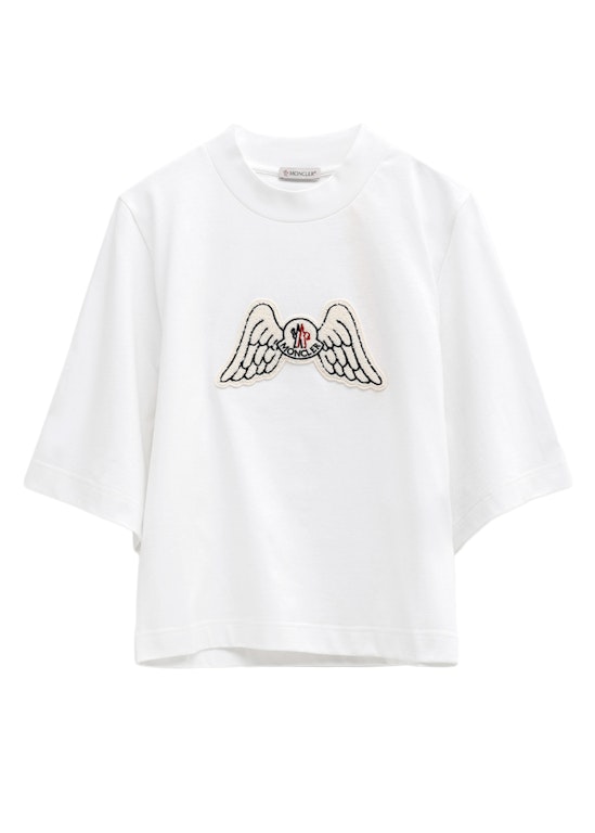 Pre-owned Moncler X Palm Angels Mock Neck Wings T-shirt White