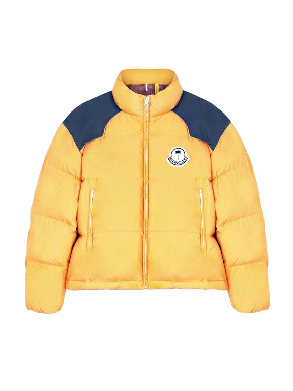 Pre-owned Moncler X Palm Angels Nevis Short Down Jacket Yellow/blue