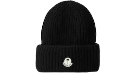Moncler x Palm Angels Patched Ribbed Beanie FW21 Black White