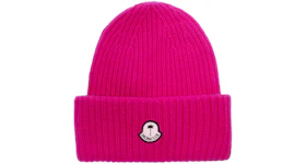 Moncler x Palm Angels Patched Ribbed Beanie Fucshia