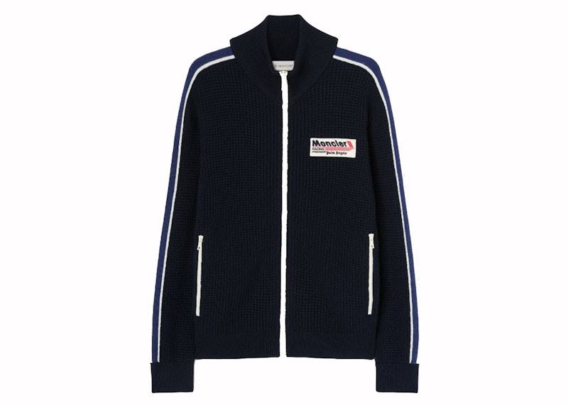 Pre-owned Moncler X Palm Angels Racing Cardigan In Navy Blue/white