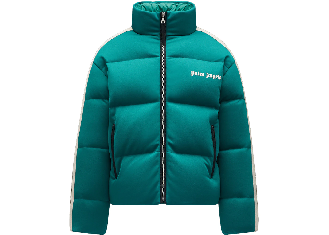 Moncler x Palm Angels Rodman Piumino Corto Verde Brillante Bianco